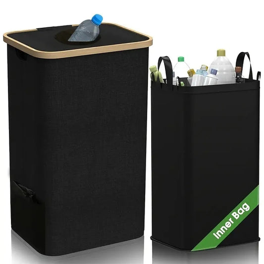 Folding bin with lid